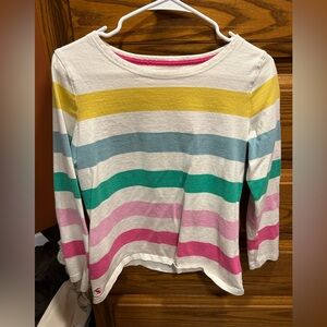 Joules Striped Top in White, Yellow, Pink size US 10